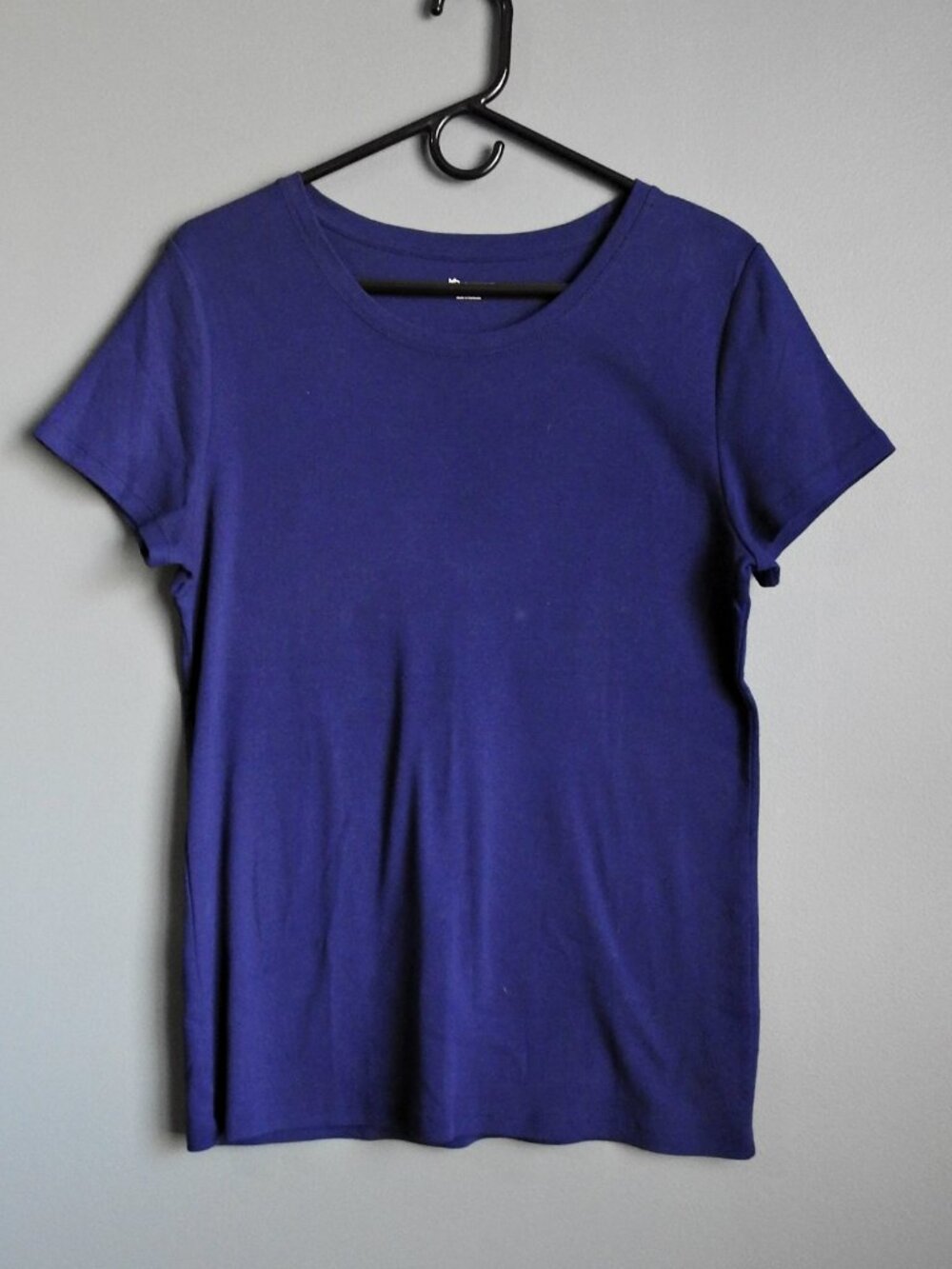 New Directions Navy Blue Crew Neck Short Sleeve Shirt - Size Large